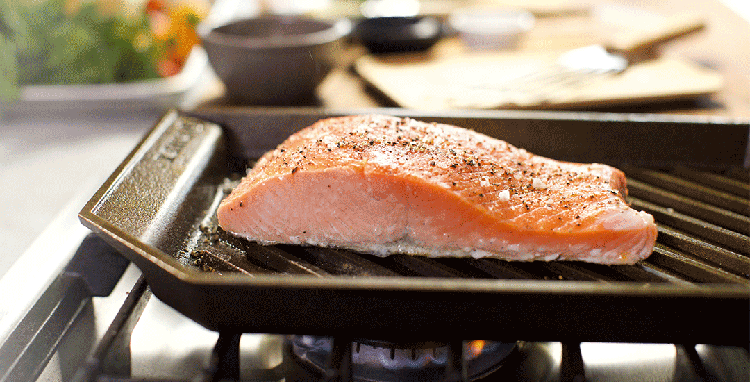 saumon plaque grill fonte finex